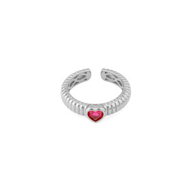 Curly ring with a red heart