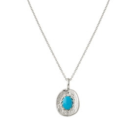 chain with blue crystal pendant