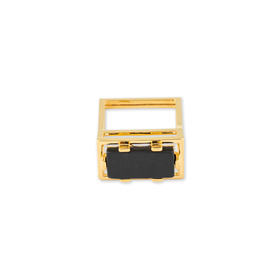 Gold-tone ring with black insert