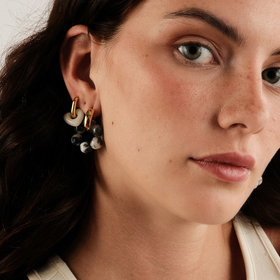 earrings with white heart pendants