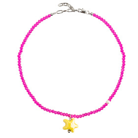 Pink necklace with yellow star