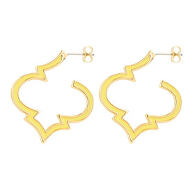 curved earrings with yellow enamel