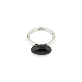 ring with enameled black insert