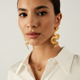 Gold-plated Dragon Earrings