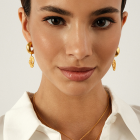 Gold-plated Short SERPENT Snake Earrings