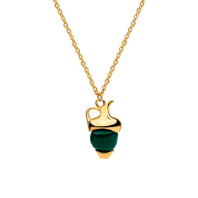 Gilded necklace with green amphora