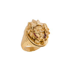 obiter gold-plated mechanical ring with lucky moor