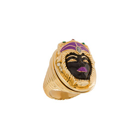 obiter gold-plated mechanical ring with an enamel brave moor