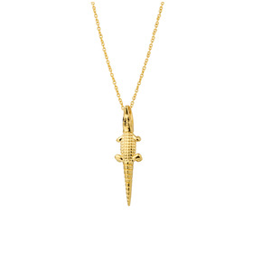 gold-plated crocodile necklace