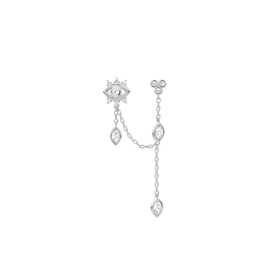 silver-plated eye chandelier earrings