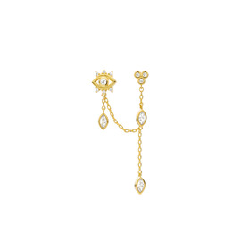 Gold-plated EYE CHANDELIER Earrings