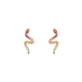 FUCHSIA RAINBOW LITTLE SERPENT earrings