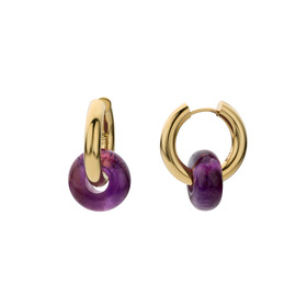 Gold-plated VIOLET DONUT earrings