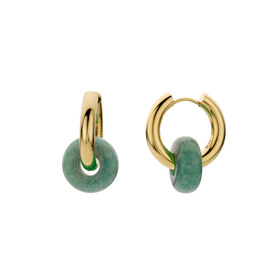 Gold-plated GREEN DONUT Earrings