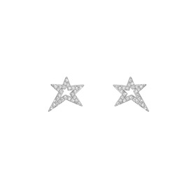 silver-plated little stardust star earrings