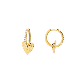 Gold-plated HEART HOOPS Earrings