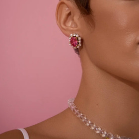 Sweet Dream Earrings with pink crystals