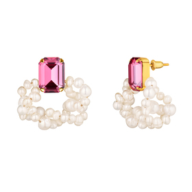 Royal Candy Earrings with pink crystals
