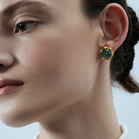 Gilded earrings with a goldfish