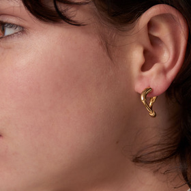 Medium gilded tube earring