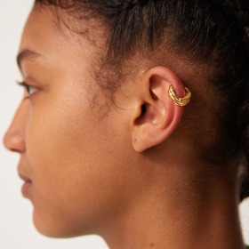 Small gilded tube earring