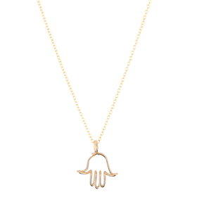 gold plated hand of fatima pendant necklace