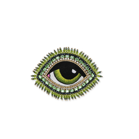 medium green eye brooch with crystals