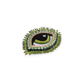 medium green eye brooch with crystals