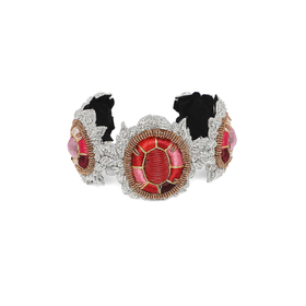 Bracelet with embroidered garnets and rubies