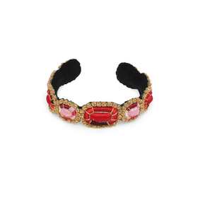 Bracelet with embroidered garnets and rubies