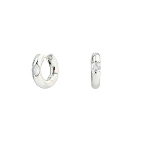 Classic  Blown Ring Earrings with Oval Crystals
