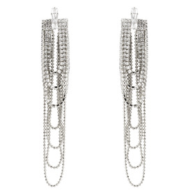 chain earrings with crystals