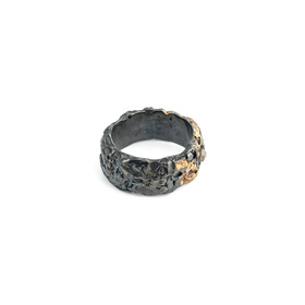 My way ring in silver with gold and diamonds