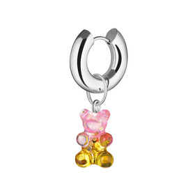 pink and yellow gummy bear mono-earring