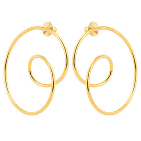 Gold-plated twisted chunky hoops earrings