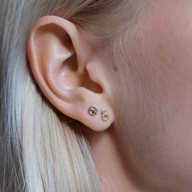 mono earring yellow gold mars stud