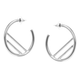 Silver-plated half-ring earrings