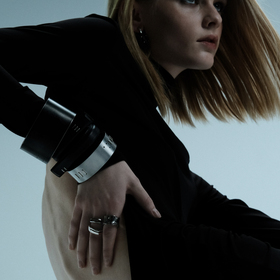 Leather and stainless steel bracelet