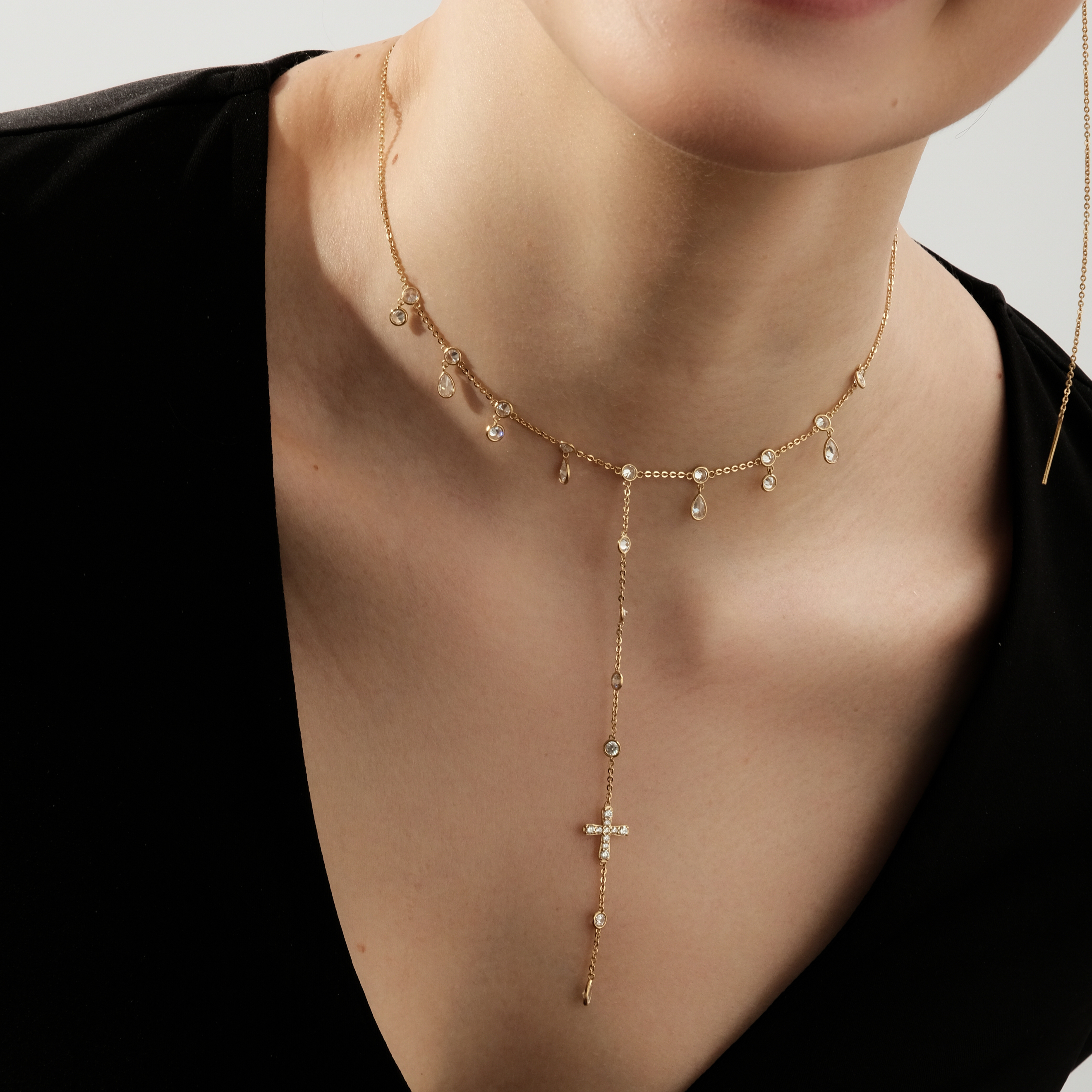 Gold cross sale choker necklace