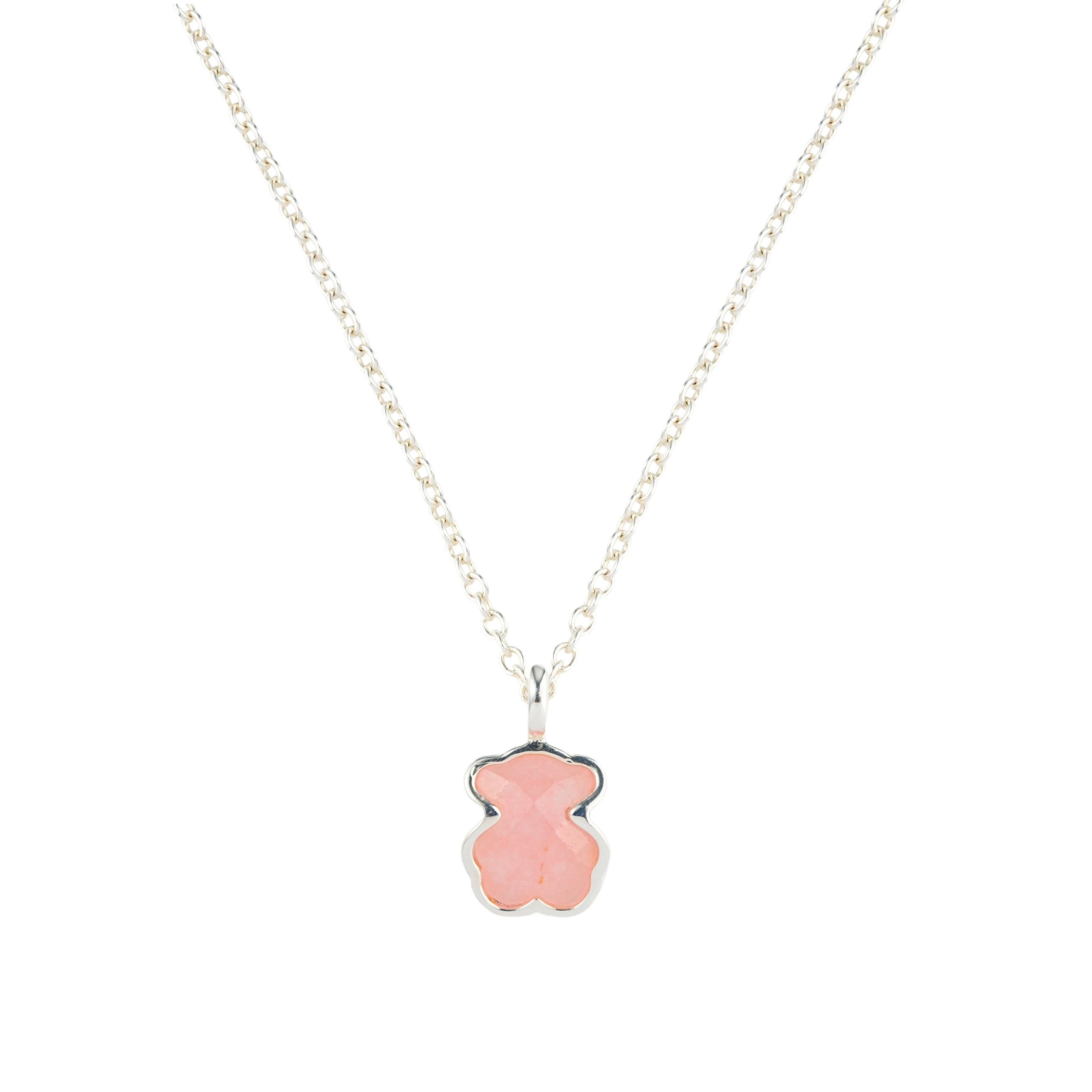 TOUS Bear necklace made of silver, pink faceted quartz – buy at Poison Drop  online store, SKU
