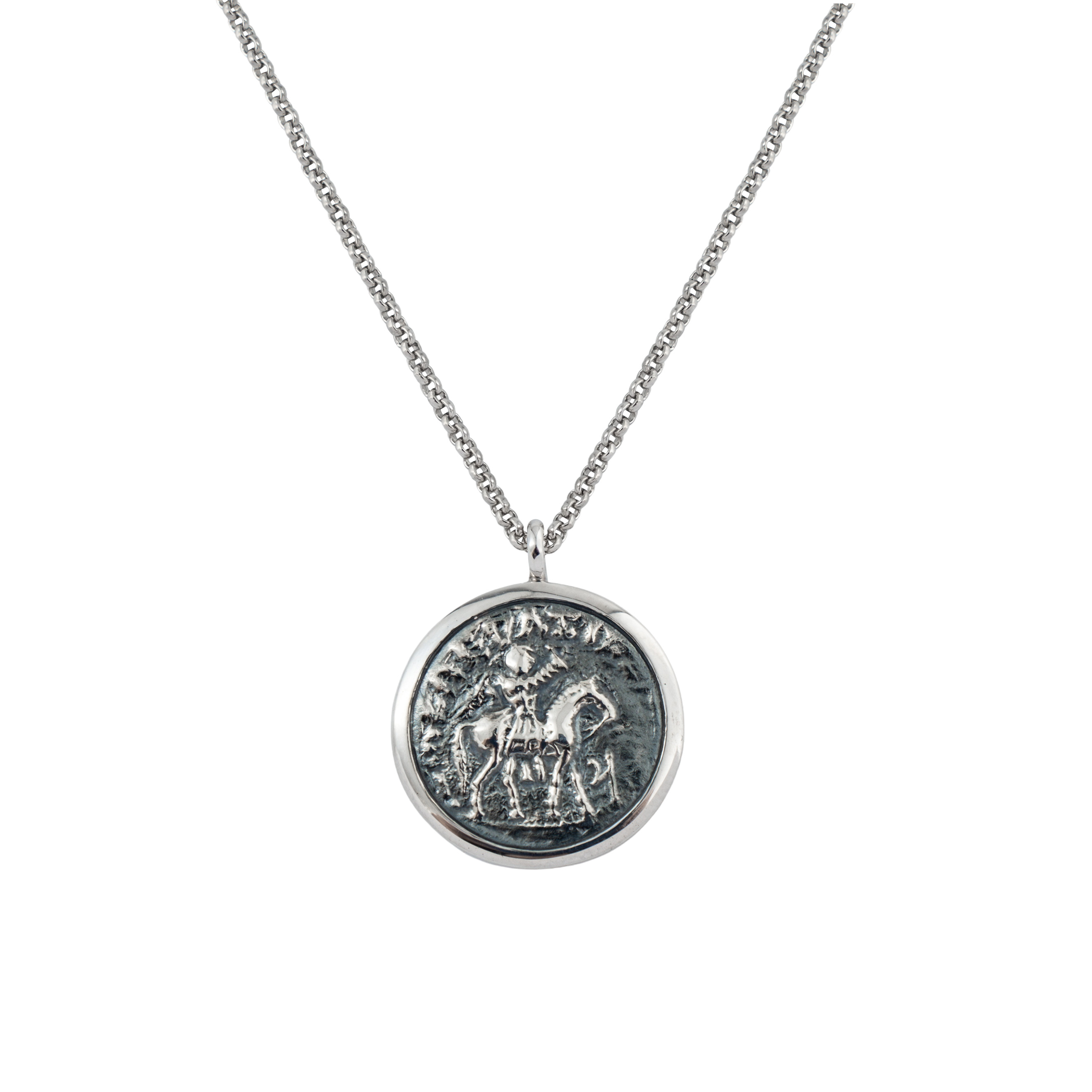 Long silver deals coin necklace