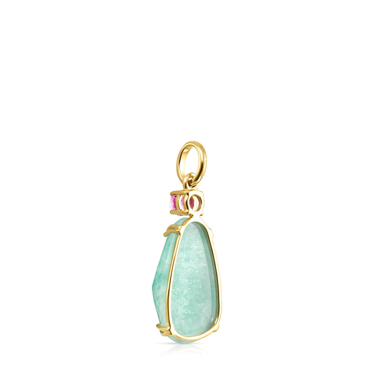 Vita pendant in gold with amazonite and ruby – buy at Poison Drop online  store, SKU