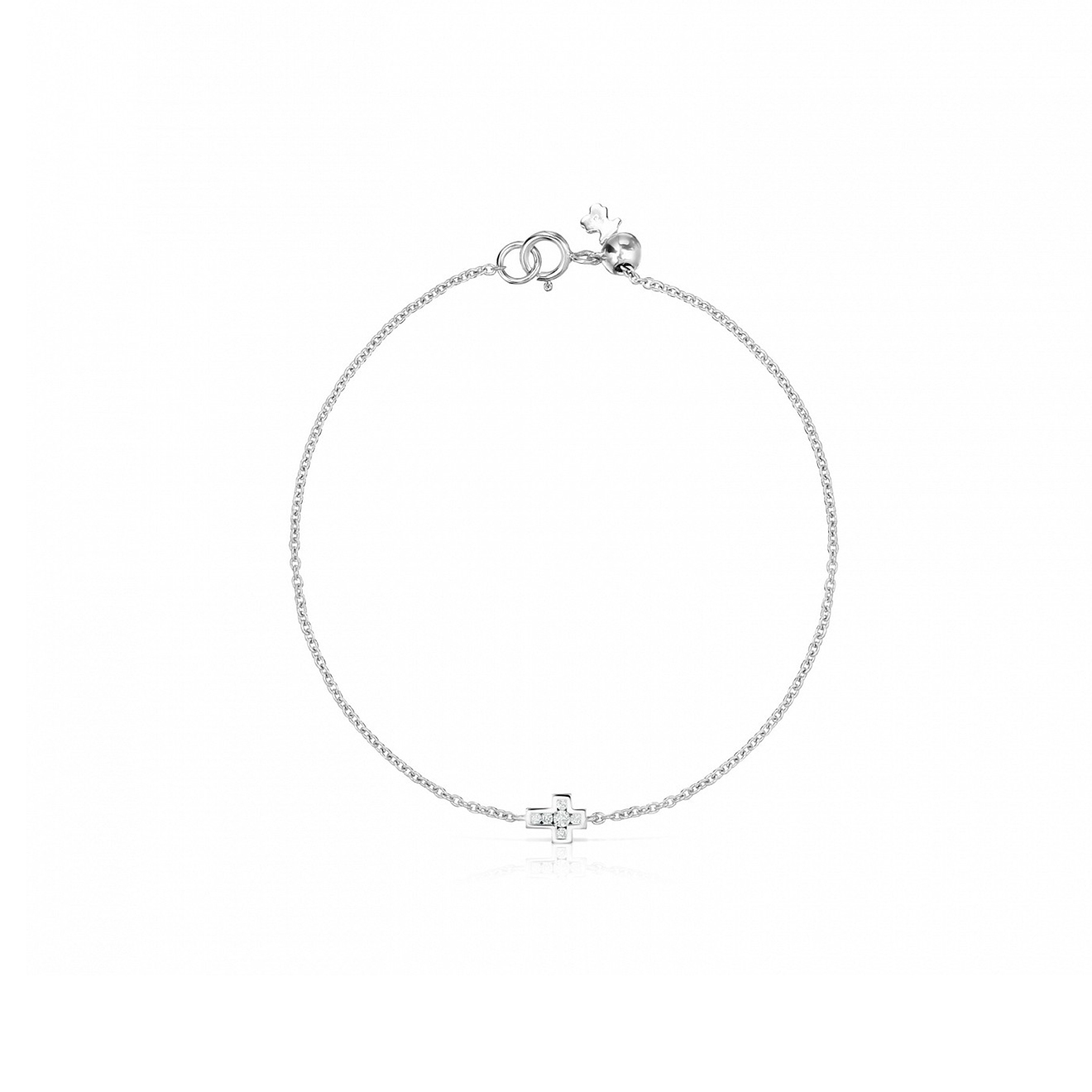 Les Classiques bracelet in white gold with a cross and diamonds – buy at  Poison Drop online store, SKU