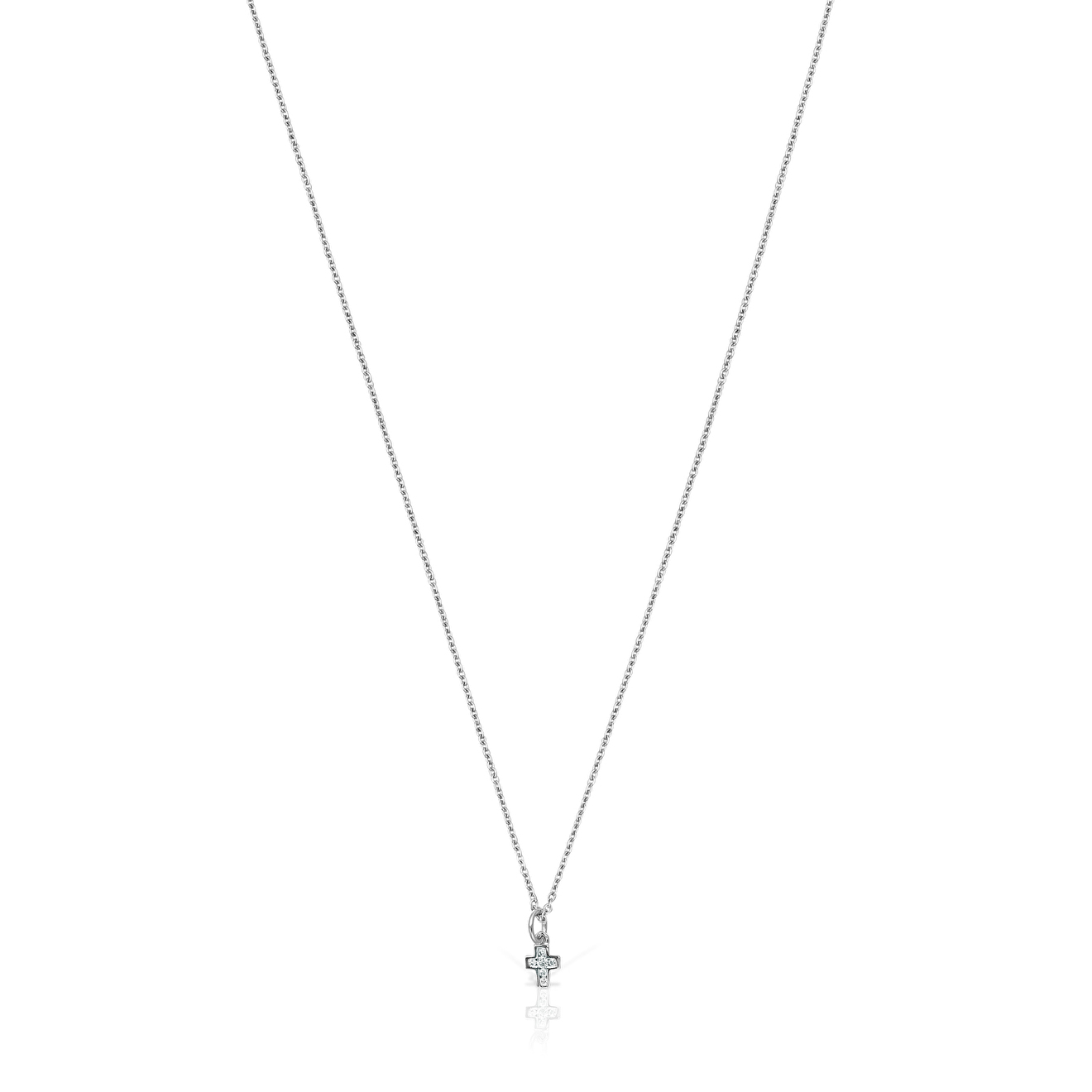 Necklace with a Les Classiques cross pendant in white gold with diamonds –  buy at Poison Drop online store, SKU