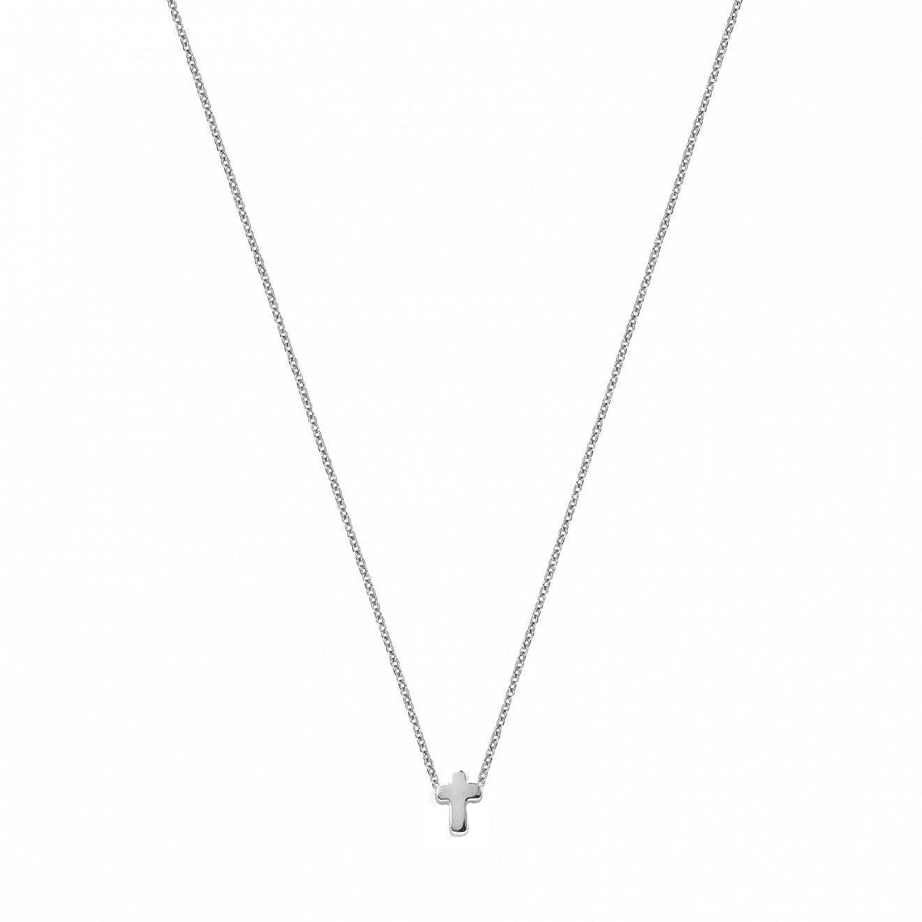 XXS necklace in white gold with a cross pendant – buy at Poison