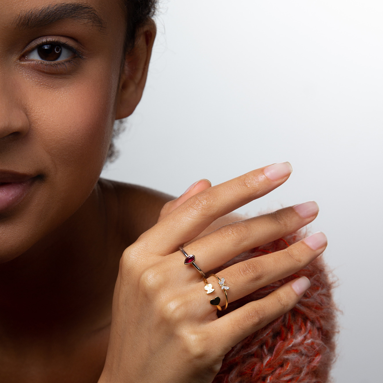 Bear ring in yellow gold with diamonds buy at Poison Drop online