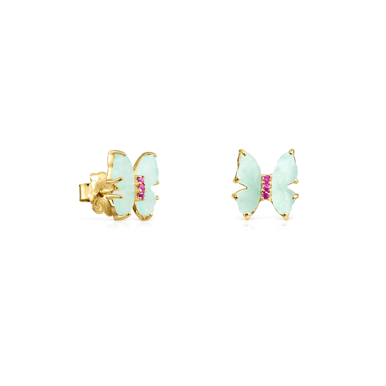 Vita butterfly earrings in gold with amazonite and rubies – buy at Poison  Drop online store, SKU