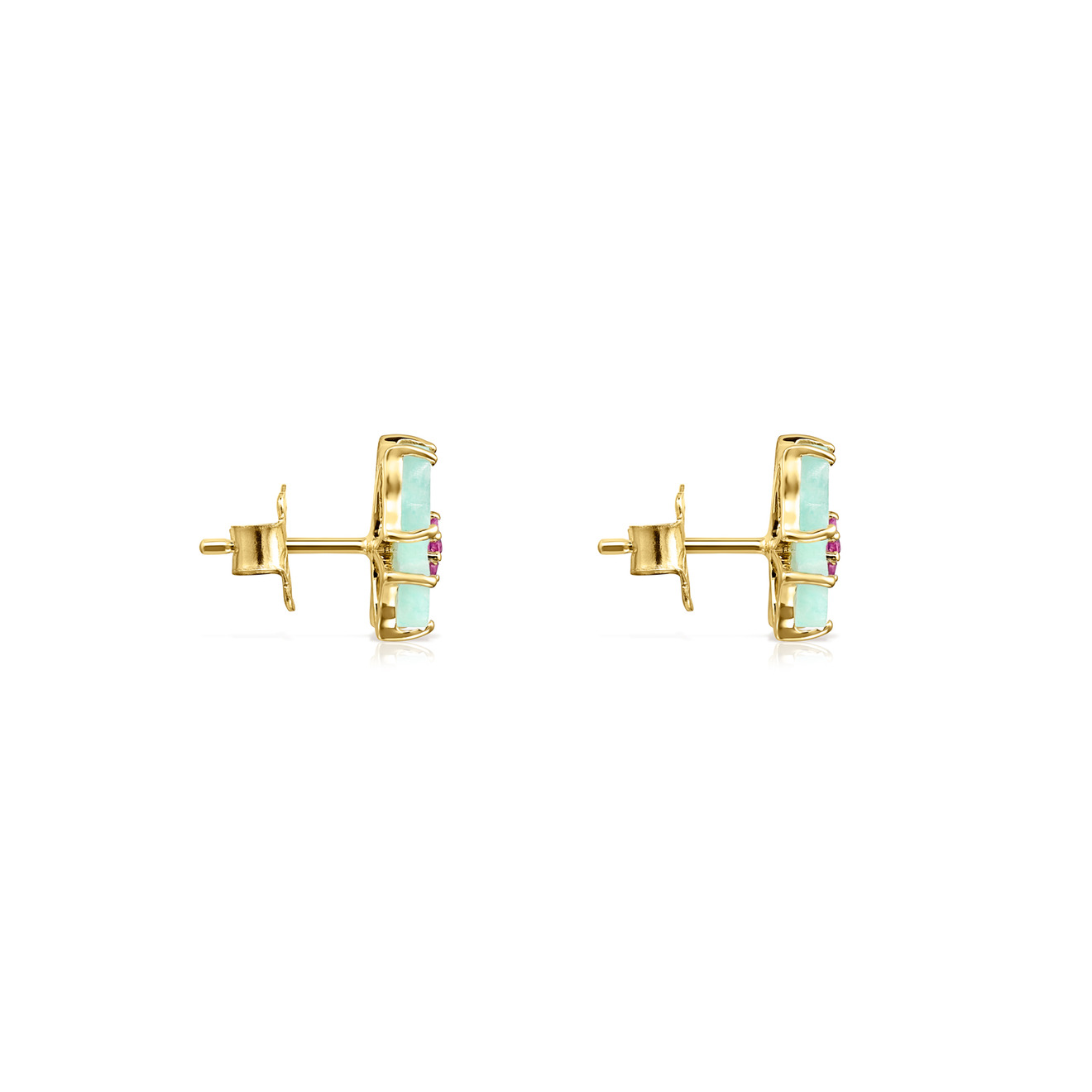 Vita butterfly earrings in gold with amazonite and rubies – buy at Poison  Drop online store, SKU