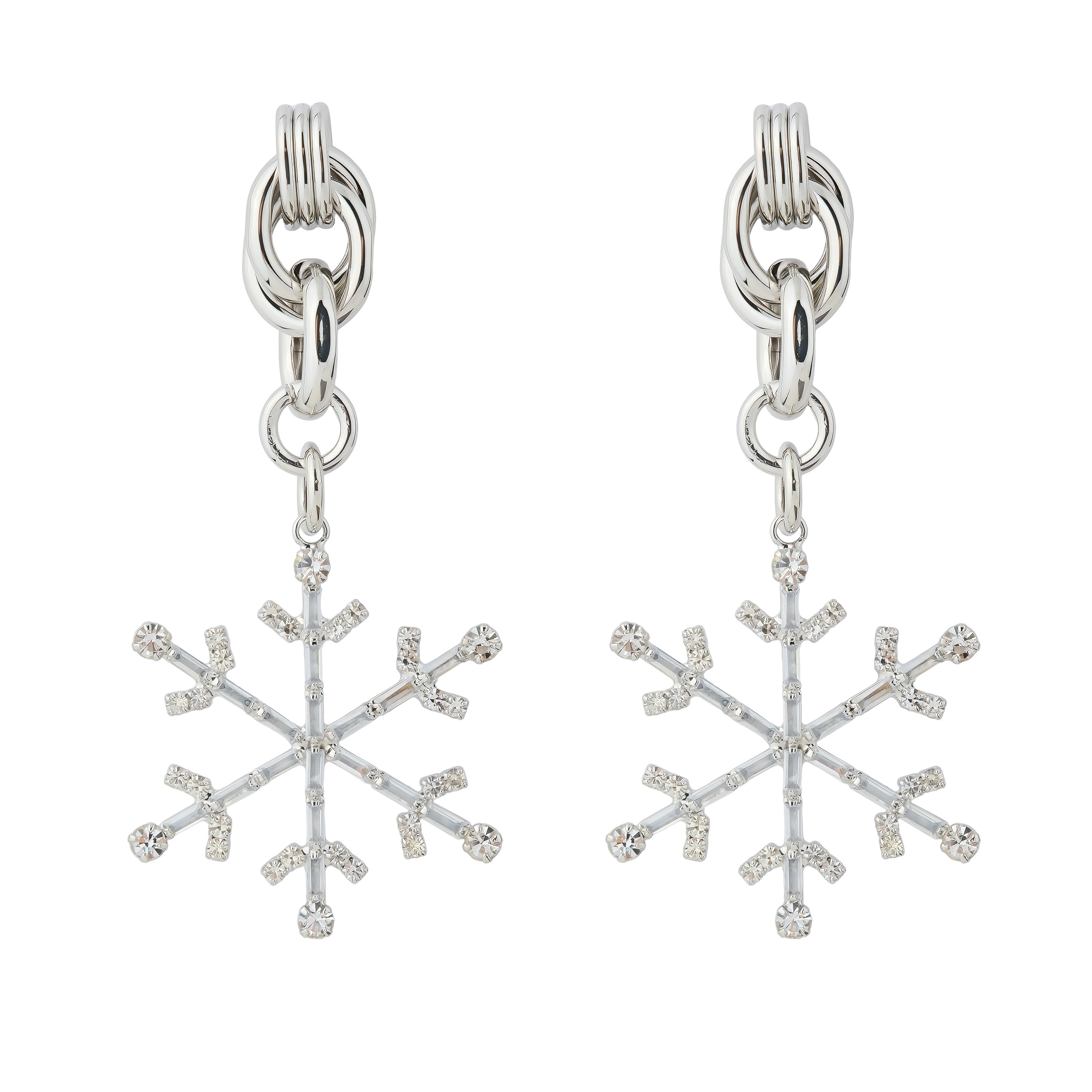 snowflake earrings with crystals buy at Poison Drop online store
