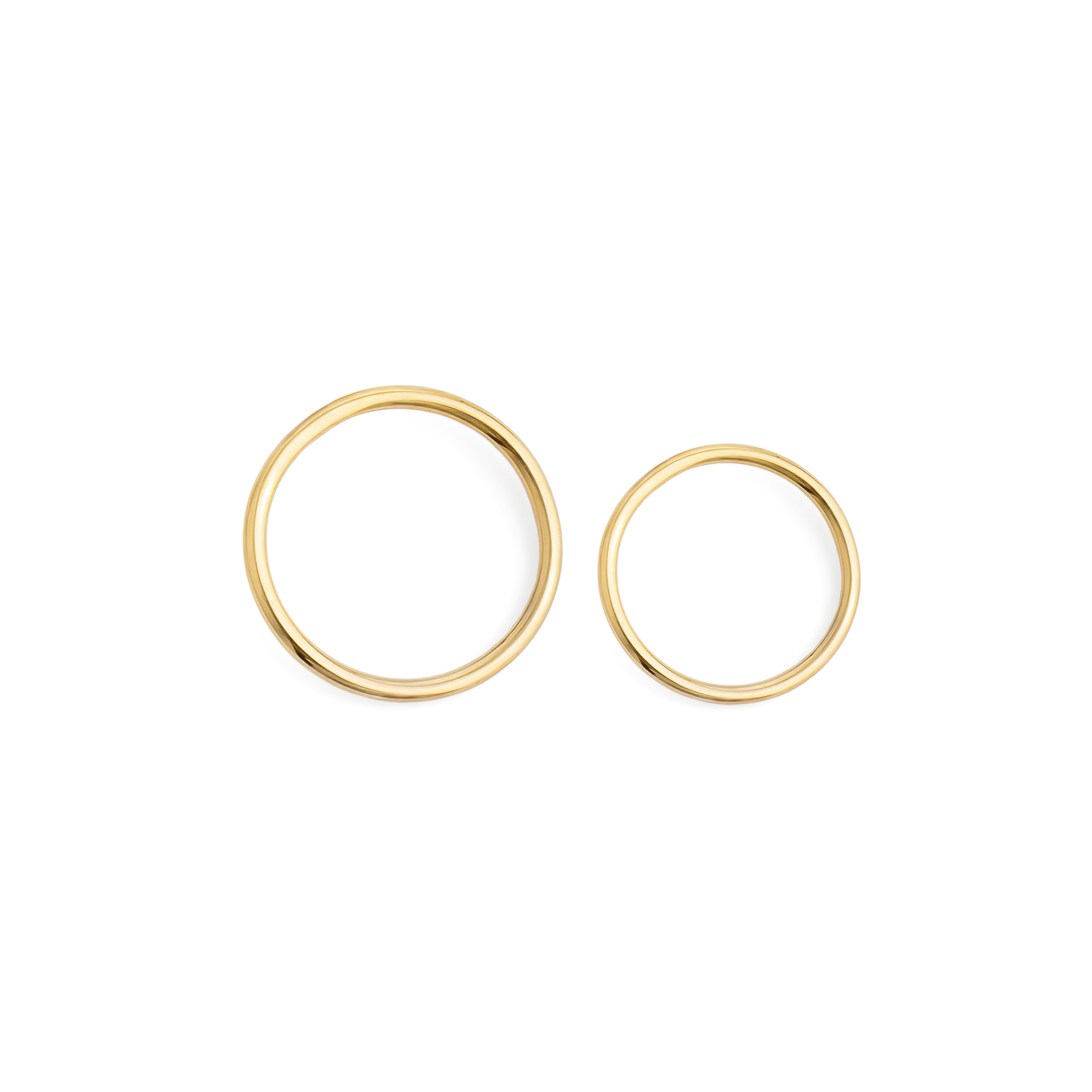 pair of lemon gold plated silver flange rings buy at Poison Drop